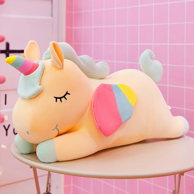 1pcs Angel Rainbow Unicorn Doll Plush Toy Large Ragdoll Doll Sleeping Pillow Girls Kids Gift Drop Shipping