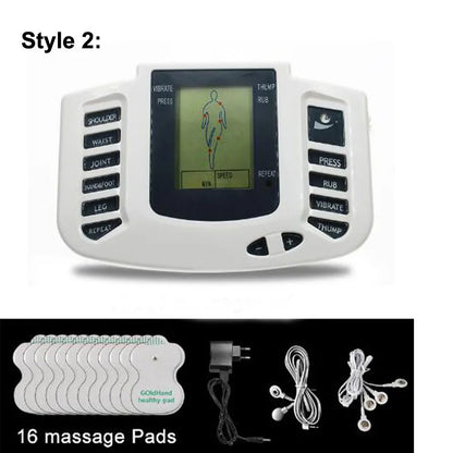 JR309 EMS Tens Massager Unit + 16 Pads + Shoes Electrical Pulse Acupuncture Full Body Relax Muscle Therapy Massage Stimulator