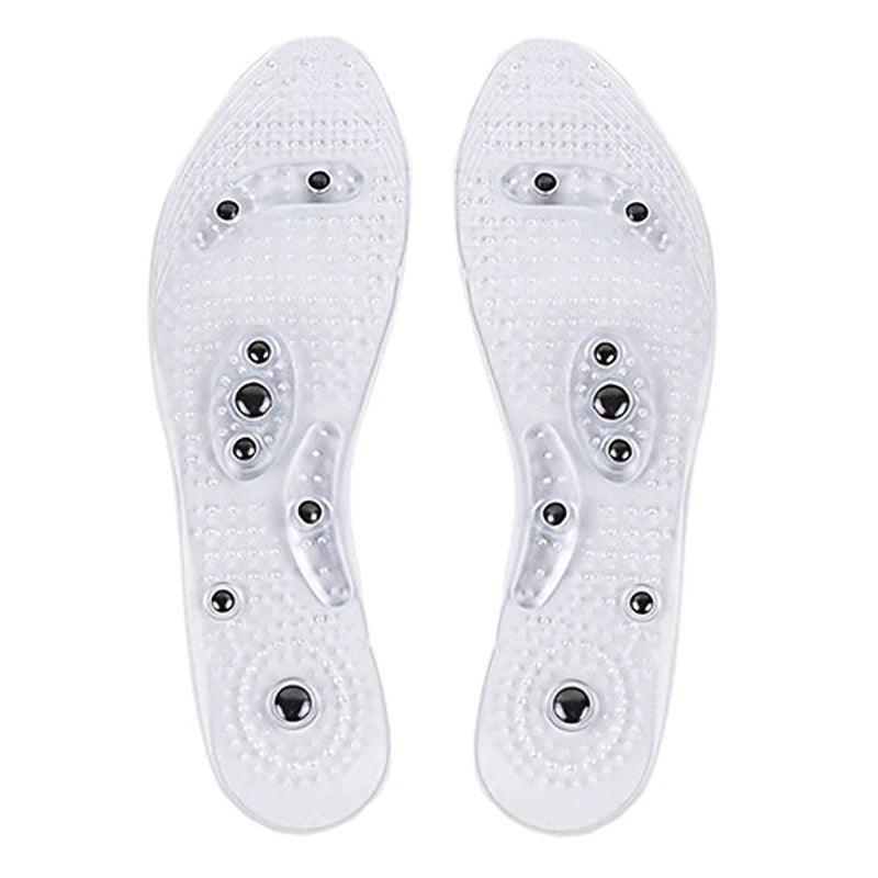 Unisex Magnetic Massage Insoles Foot Acupressure Shoe Pads Therapy Slimming Insoles for Weight Loss Transparent