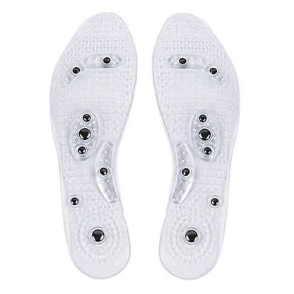 Unisex Magnetic Massage Insoles Foot Acupressure Shoe Pads Therapy Slimming Insoles for Weight Loss Transparent