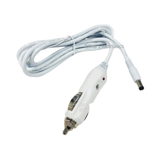 10A White Car Charger Adapter, DC5.5*2.5 To Cigarette Lighter Socket, 0.75mm² Pure Copper Audio Power Cable