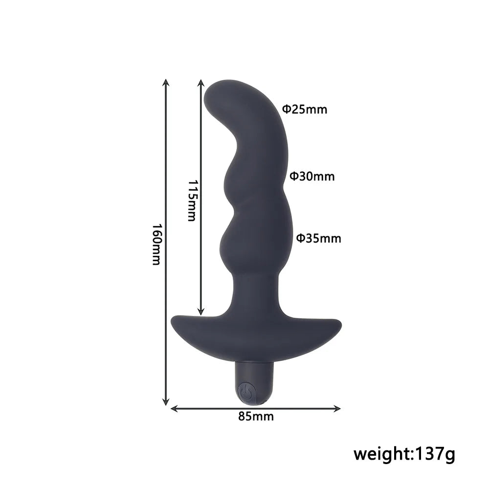 10-Thrusting Speeds Vibration Modes Prostate Penis Cock Lock Sperm Ring Silicone Vibrator Anal Plug Male Massager Adult Sex Toys