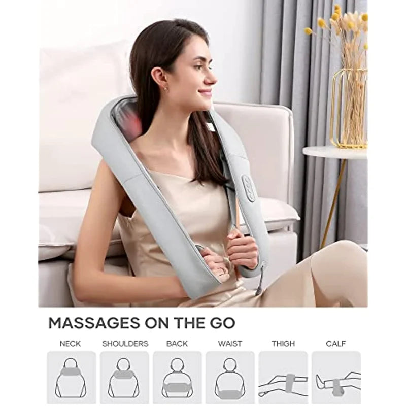 New Heating Neck Massager U Shaped Shawl Electric Back And Neck Massager Instrument Shiatsu Shoulder Muscle Relax Ultralight