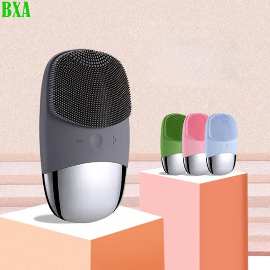 New Electric Facial Cleansing Brush Silicone Vibrating Massager Face Scrubber Brush Deep Cleanning Blackhead Remover Exfoliating