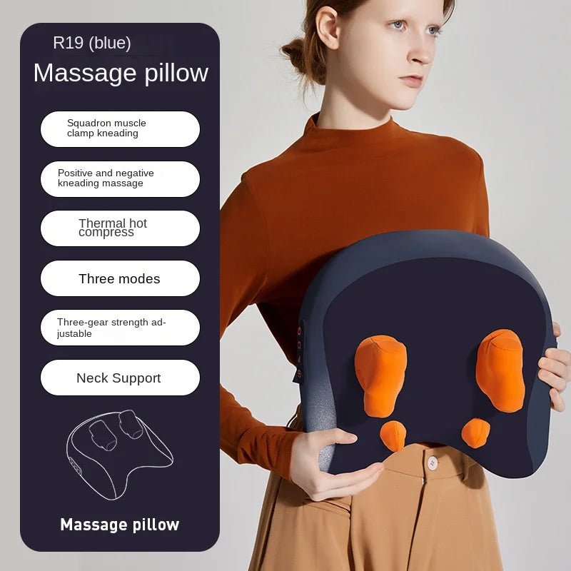 Car Charging Massage Pillow Hot Compress Dual Purpose Lumbar and Neck Massage Instrument Cervical Massage Pillow