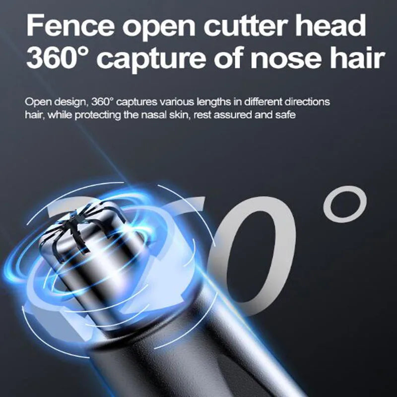 Electric nose hair scissors Rechargeable multi-power shaving 2-in-1 for men and women fully automatic washable shaving nose trim