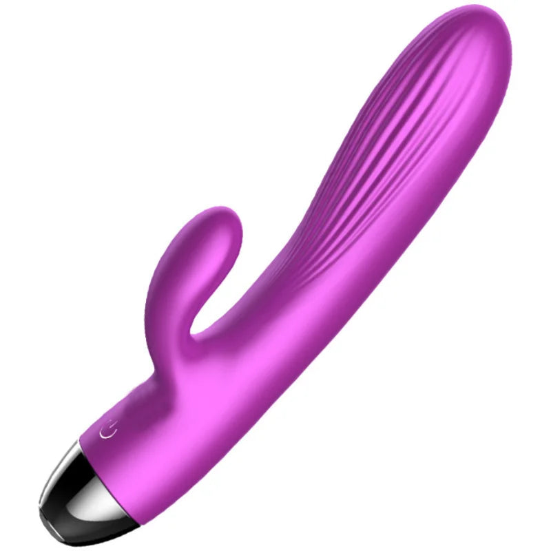 1PCS G-Spot Dildo Rabbit Vibrator Warming Dual Vibration Silicone Waterproof Female Vagina Clitoris Massager For Women