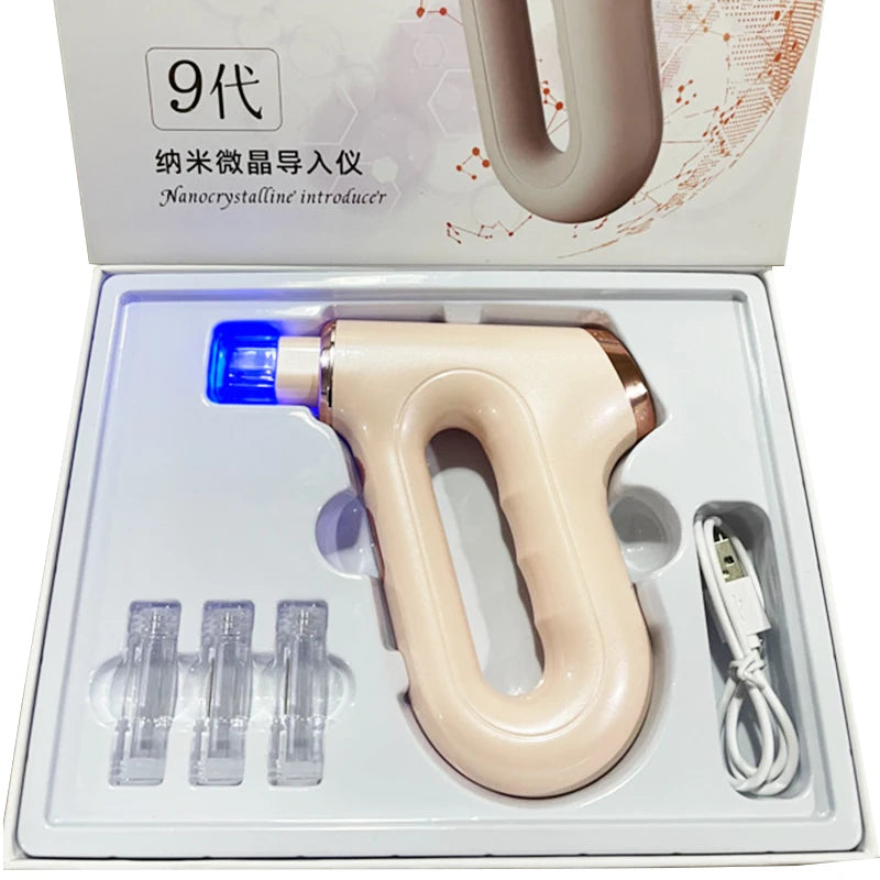 Nanocrystalline Introducer Wireless Beauty Gun Facial Stem Cell Therapy Mesotherapy Derma Stamp Microcrystal Injector Anti-age