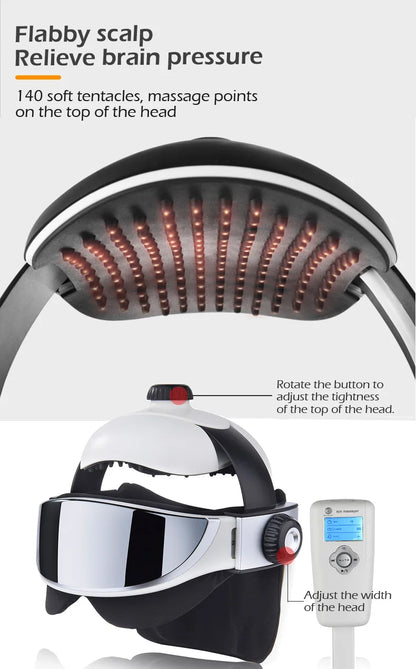 NEW Smart Head Eye Massager 2-in-1 Heating Air Pressure Vibration Therapy Electric Massager Muscle Health Care