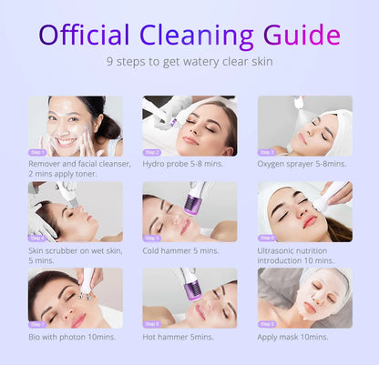 LMT01 6 in 1Hydro Ultrasonic Blackhead Removal Skin Scrubber Face Skin Deep Clean Machine Anti Acne Beauty Device