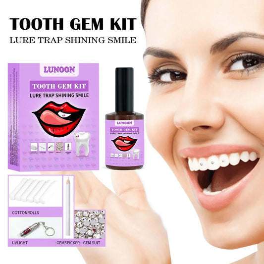 DIY Tooth Gem Set Easy To Remove Diamond Crystals White Tooth Jewelry Sturdy And Reliable DIY Tooth Jewelry Decoration With Glue