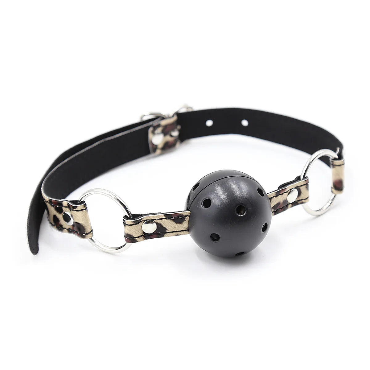 4.5cm Ball Gag Bondage Leather Open Mouth Gags Oral Fixation Adult Flirting Sex Toys Mouth Ball Plug for Men Women BDSM Game