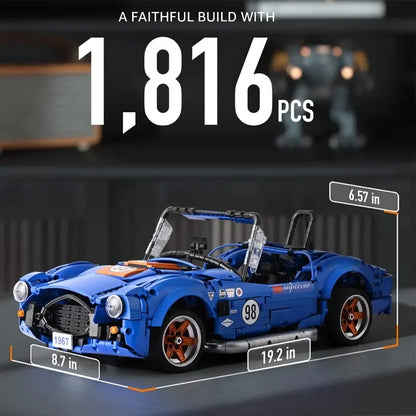 1816PCS Technical MOC Retro Sport Car Shelbyed Cobra 427 Building Blocks Assemble Bricks Toys Gifts for Adult Friend