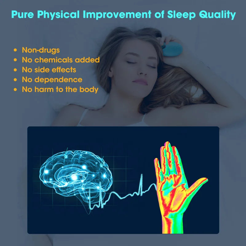 Blue New Sleep Aid Hand-held Micro-current Intelligent Relieve Anxiety Depression Fast Sleep Instrument Sleeper Therapy Insomnia