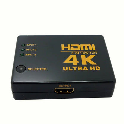 4K*2K HDMI 3x1 Switcher - Supports 1080P and 3D - Rectangle-shaped HDMI Switcher