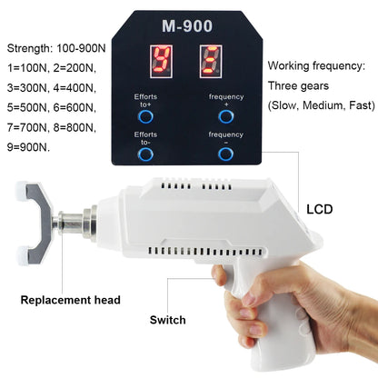 New 8 Heads Electric Correction Gun Chiropractic Adjusting 900N Adjustable Spinal Impulse Instrument Spine Cervical Massager