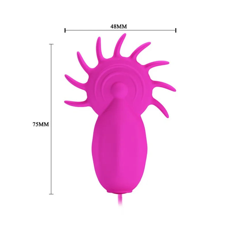 Soft Silicone Vibrating Gear Wheel Tongues Massager Vibrator Clitoral Stimulator Masturbator Sex Toy for Women