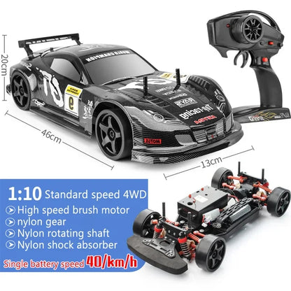 4WD 1:10 Shock Proof High-speed Vehicle 40km Drift Competition Racing Cross-country Boy Children's Remote Control Car Toy