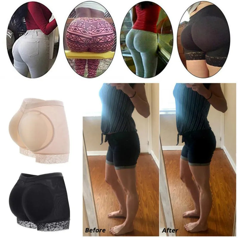 Women Body Shaper Padded Butt Lifter Panty Butt Hip Enhancer Fake Hip Shapwear Briefs Push Up Panties Plus Size Booty Shorts