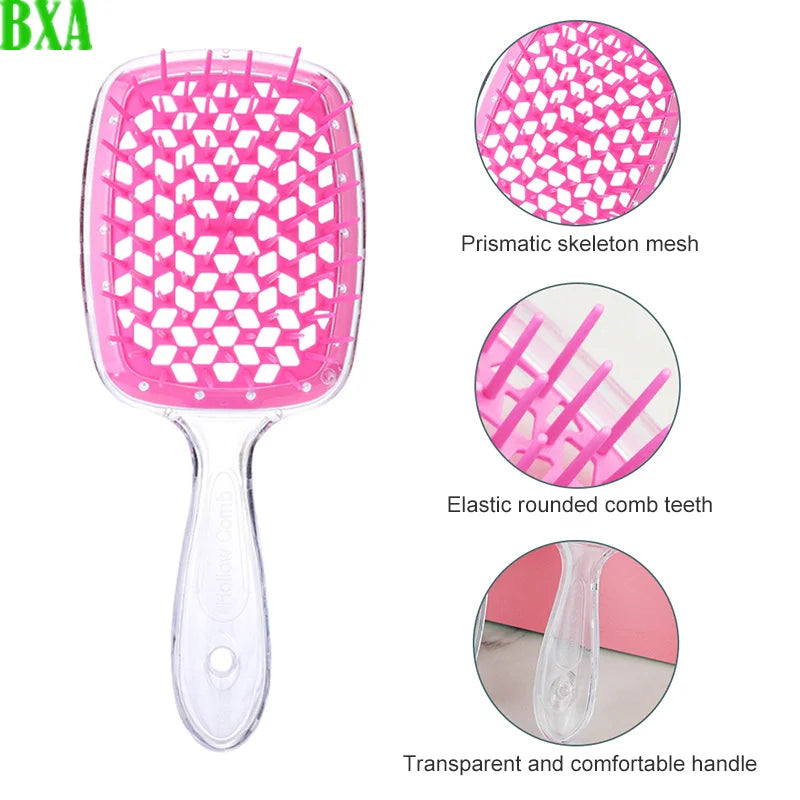 BXA Fluffy Modeling Comb Mesh Comb Hairdressing Hair Smoothing Honeycomb Comb Plastic Massage Comb Dry and Wet Hollow Comb