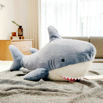 60/80cm Simulated Cute Shark Doll Plush Toy Stuffed Soft Sea Animal Fish Pillow Appease Toys for Kids Girls Birthday Gifts Decor