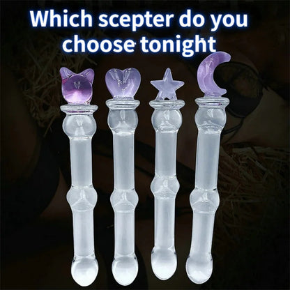 1PCS Anal Sex Toys Magic Wand Crystal Glass Stick Fake Parasol Anal Plug(L/XL) Masturbation Dildos Sex Toy for Women Men Female