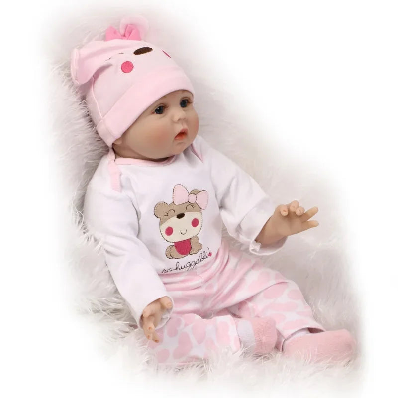 40cm Reborn Dolls Simulated Baby Doll Lifelike Girl Reborn Doll Kit Babies Silicone Baby Dolls Toys for Children Gift for Kids