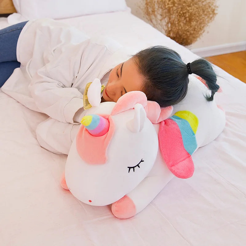 1pcs Angel Rainbow Unicorn Doll Plush Toy Large Ragdoll Doll Sleeping Pillow Girls Kids Gift Drop Shipping