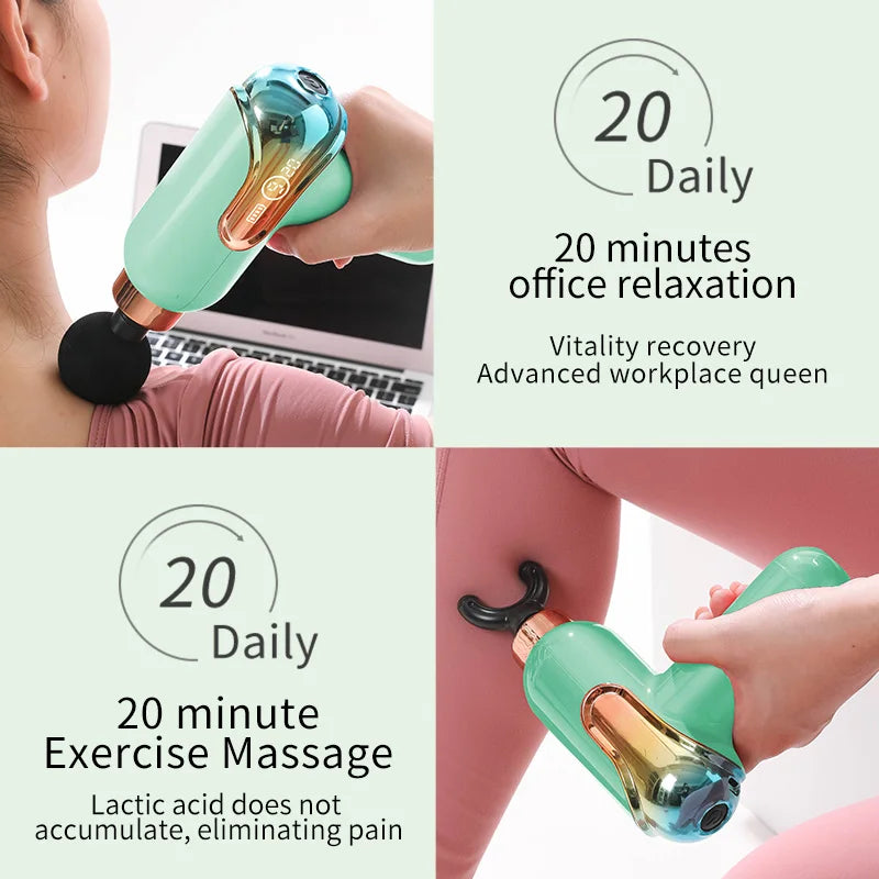 LCD Massage Gun Portable Electronic Massager Neck Massage Whole Body Massage Soothing Muscle Soreness Exercise Relaxation