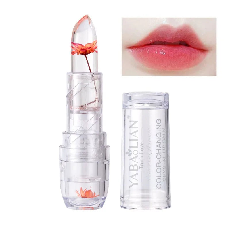 1pc Magic Jelly Flower Lipstick Temperature Changing Lip Blam Transparent Moisturizing Lip Gloss Korean Cosmetic Tools Wholesale