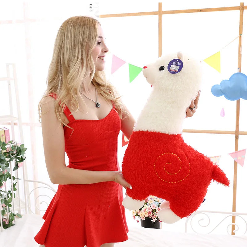 28-65cm Big Alpaca Plush Toy 5 Colors Cute Animal Doll Soft Cotton stuffed doll Home office decor Kids girl Birthday Xmas Gift