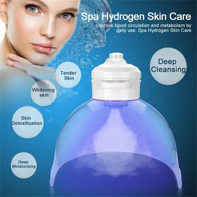 Multi-functional Hydrogen Therapy Oxygen Mask Beauty Spray Moisturizing Elements LED Red Blue Spectrometer Photon PDT Beauty