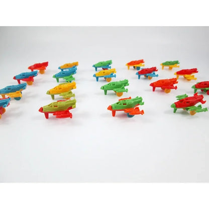 50pcs/lot Mini Plastic Small Airplane Glider Model Children Kids Twist Egg toy Pocket Toy Outdoor Party Toys Random Color