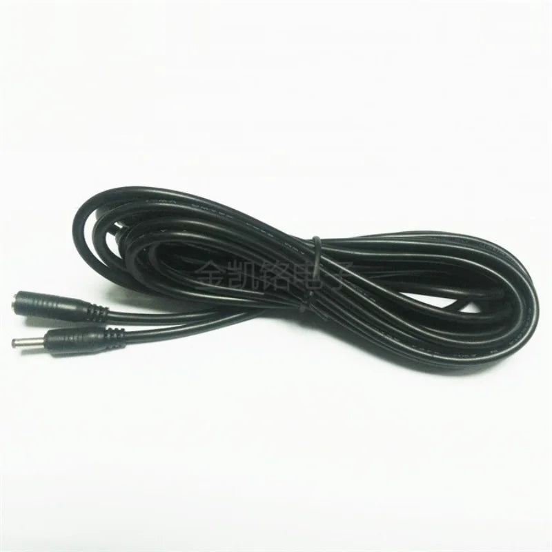 5V 3A Thick Copper Power Extension Cable - DC 3.5*1.35mm - for Wireless Cameras - Black - 5m