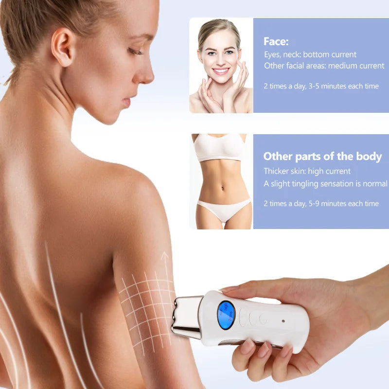 NEW Face Lifting Galvanic Facial Machine Microcurrent Skin Rejuvenate Tightening Anti-Wrinkles Machine Skin Care Body Slimming