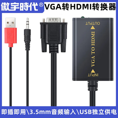 VGA To HDMI Converter - Audio Input with USB Power Supply - VGA To HDMI Female Video Audio Converter