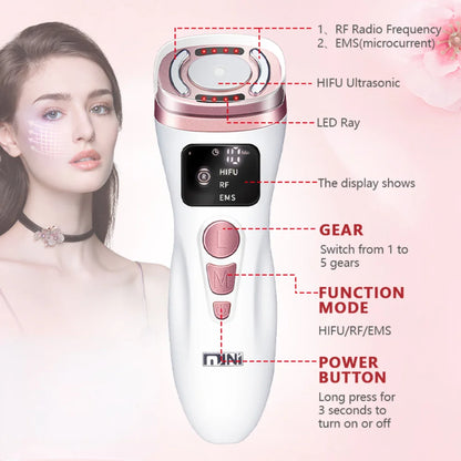 Beauty Massager Portable Mini HIFU Facial Skin Radio Frequency EMS Micro-Current Instrument To Tighten And Lift Face-Lift