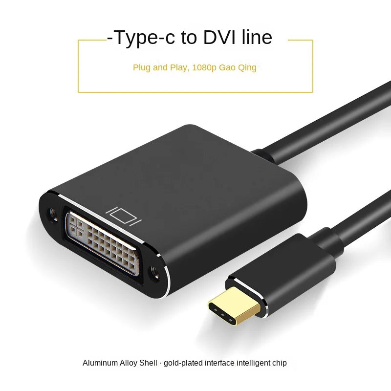 USB C To DVI Adapter 20cm Cable USB C To DVI Converter with USB Hub