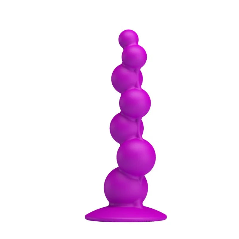 Soft Silicone Silicone 7-Balls Sucking Disc Anal Plug Anal Beads Butt Plug Masturbator Sex Toy for Couple Men/Women