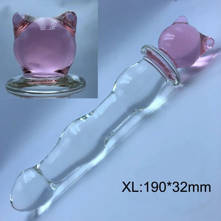 1PCS Anal Sex Toys Magic Wand Crystal Glass Stick Fake Parasol Anal Plug(L/XL) Masturbation Dildos Sex Toy for Women Men Female