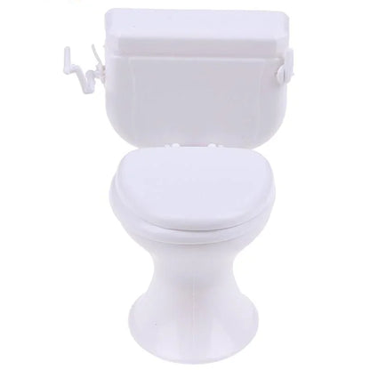 1pc Dollhouse Furniture Bathroom White Toilet Model Baby Pretend Toys Dolls Accessories Bathroom Scene Decoration Miniature Toy