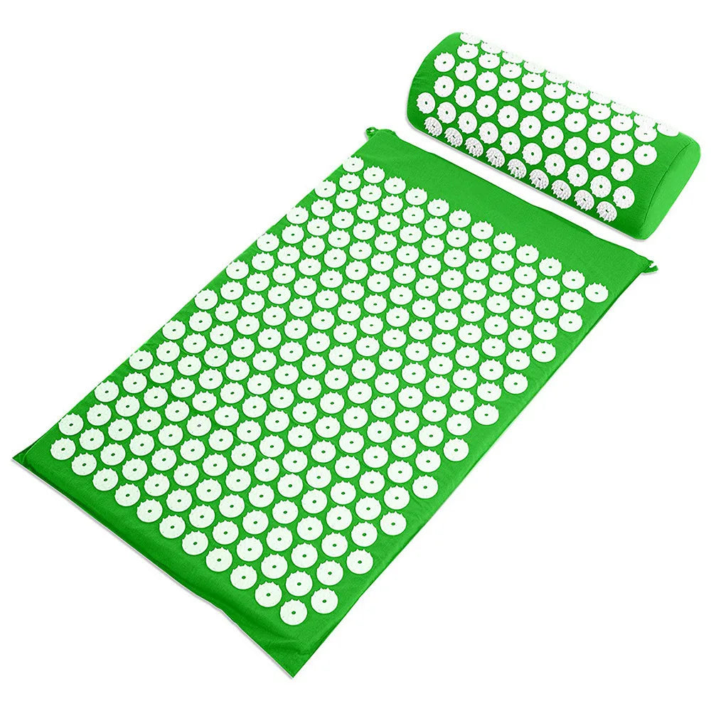 Acupuncture Massager Yoga Mat Cushion Massage Relieve Pain Stress Back Body Pain Spike Acupuncture Mat and Pillow Set with Bag