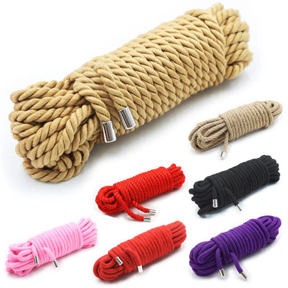 5m/10m Long BDSM Sex Toys Cotton Rope Bondage Handcuff Foot Ankle Chain Cord Guiding Adult Flirting for Men Woman Cosplay Game