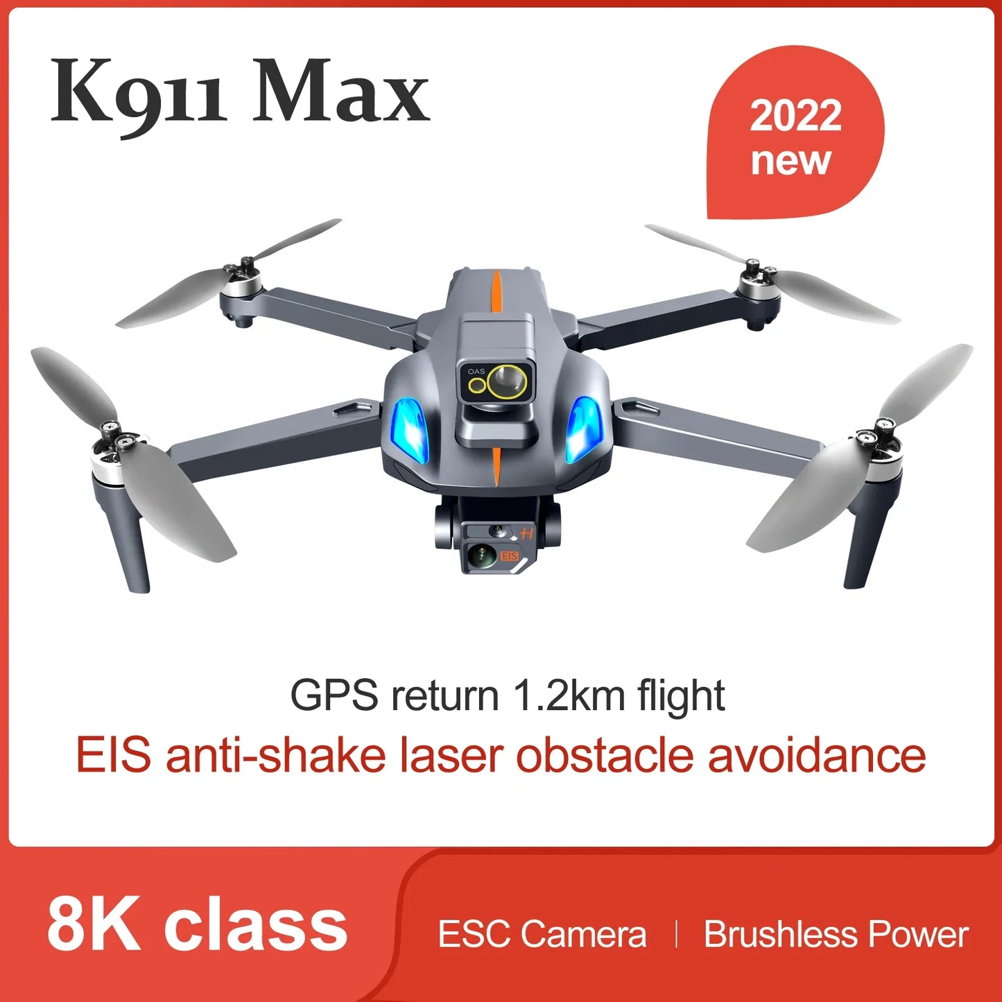 XKJ K911 Max 5G WIFI FPV GPS 8K ESC Dual Camera 360° Optical Flow Positioning Brushless Foldable RC Drone Quadcopter RTF