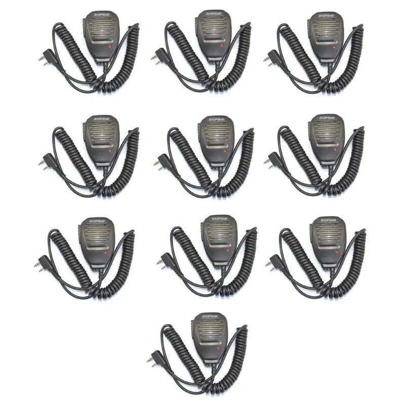 10PCS Baofeng UV-5R Handheld Radio PTT Mic Microphone Speaker for UV-5RA UV-5RE UV-3R UV-82 UV-8D BF-888S Kenwood Walkie Talkie