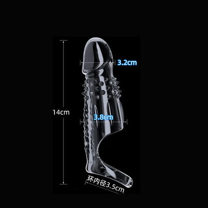 1ps Male Vibrating Silicone Cock Sleeve Ring Delay Ejaculation Vibrator Penis Cover Enlargement Women G Spot Stimulation Sex Toy