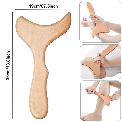 Wooden Gua Sha Scraping Board Wood Lymphatic Drainage Massager Body Sculpting Tools for Anti-Cellulite & Muscle Massage Release