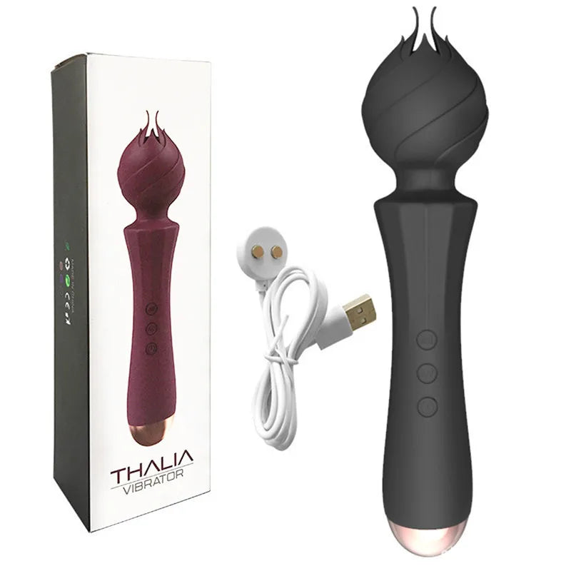 AV Magic Wand Vibrator Powerful Electric Massage Stick 20 Modes Vibration G Spot Orgasm Dildo Clit Stimulation Sex Toy for Women