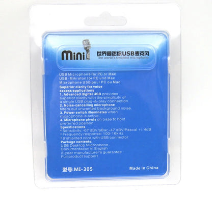 USB Microphone - Mini USB Computer Microphone - Wireless Mic - USB Condenser Microphone with External Sound Card