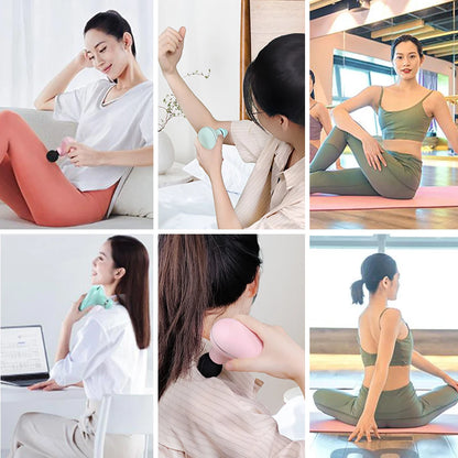 New Electric Mini Massage Gun 4 Head Portable Body For Deep Muscle Relaxation Neck Back Foot Leg Shoulder Small Massager BS800